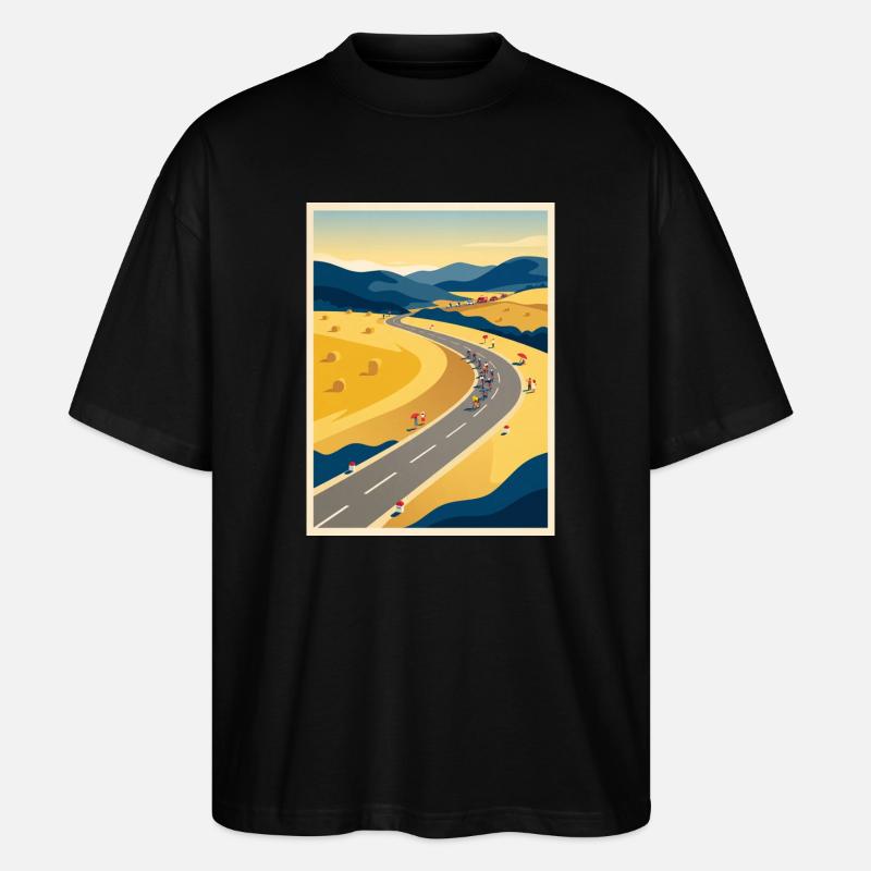 July Road – Radfahrer-Erinnerung - Stanley/Stella Oversized Unisex Bio T-Shirt Blaster 2.0 - Schwarz