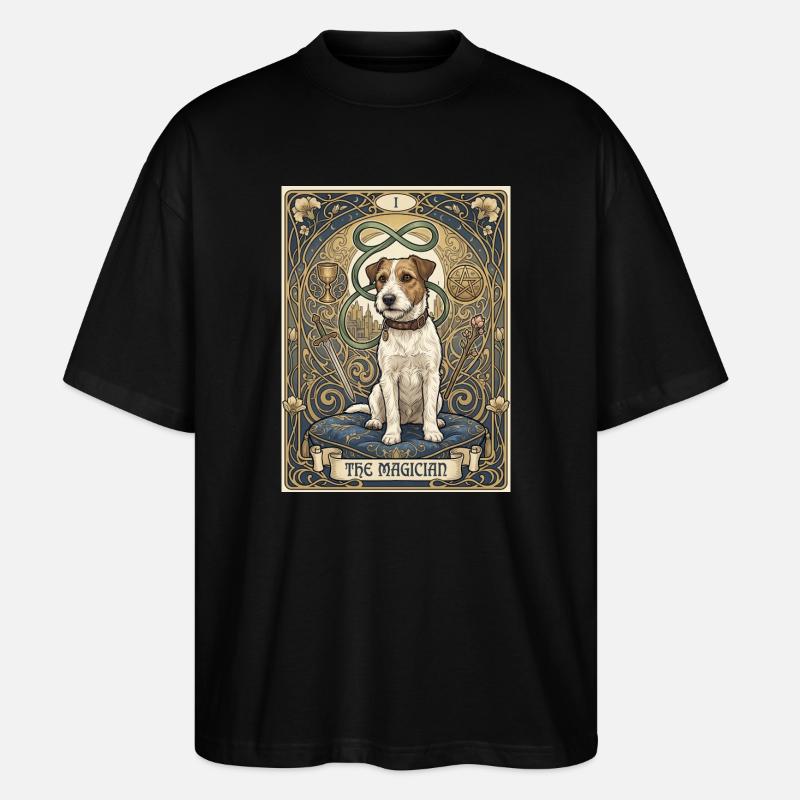 Hund, der Magier - Stanley/Stella Oversized Unisex Bio T-Shirt Blaster 2.0 - Schwarz