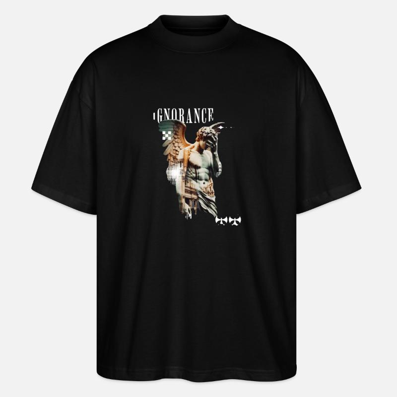Ignorance Statues Collage - Stanley/Stella Oversized Unisex Organic T-shirt Blaster 2.0 - black