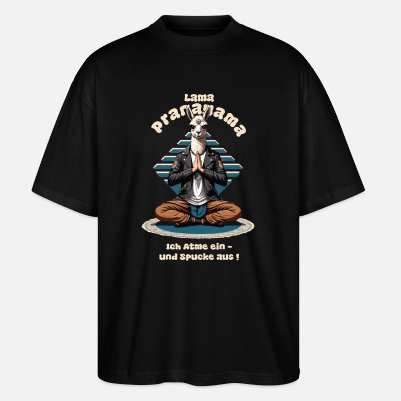 Lustige Lama - Stanley/Stella Oversized Unisex Bio T-Shirt Blaster 2.0 - Schwarz