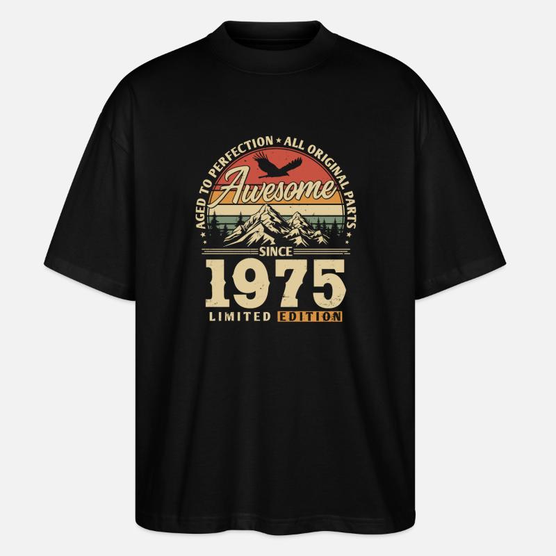 Großartig seit 1975 - Stanley/Stella Oversized Unisex Bio T-Shirt Blaster 2.0 - Schwarz