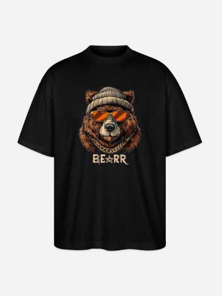 Cooler Bär - Stanley/Stella Oversized Unisex Bio T-Shirt Blaster 2.0 - Schwarz