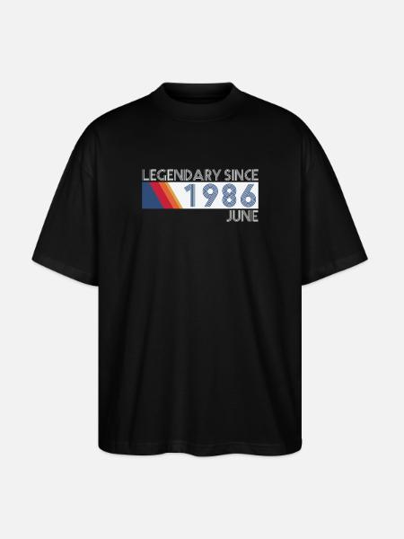 Retro SiFi Legendarisch sinds juni 1986 - Verjaardag - Stanley/Stella Uniseks oversized bio T-shirt Blaster 2.0 - zwart