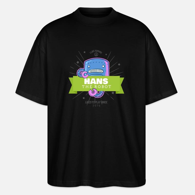 Hans the Robot - Stanley/Stella Oversized Unisex Bio T-Shirt Blaster 2.0 - Schwarz
