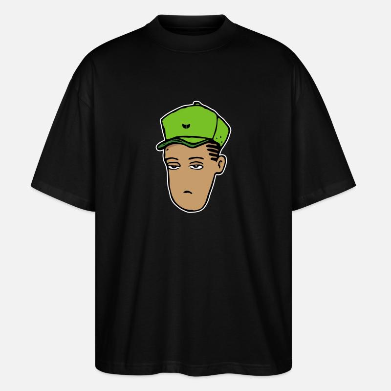 Hip-Hop-Kopf (Schlaganfall) - Stanley/Stella Oversized Unisex Bio T-Shirt Blaster 2.0 - Schwarz