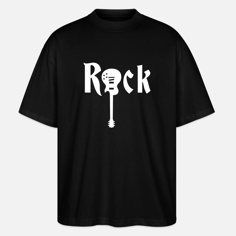 rock_gitarre_b_klein_1c - Stanley/Stella Oversized Unisex Bio T-Shirt Blaster 2.0 - Schwarz