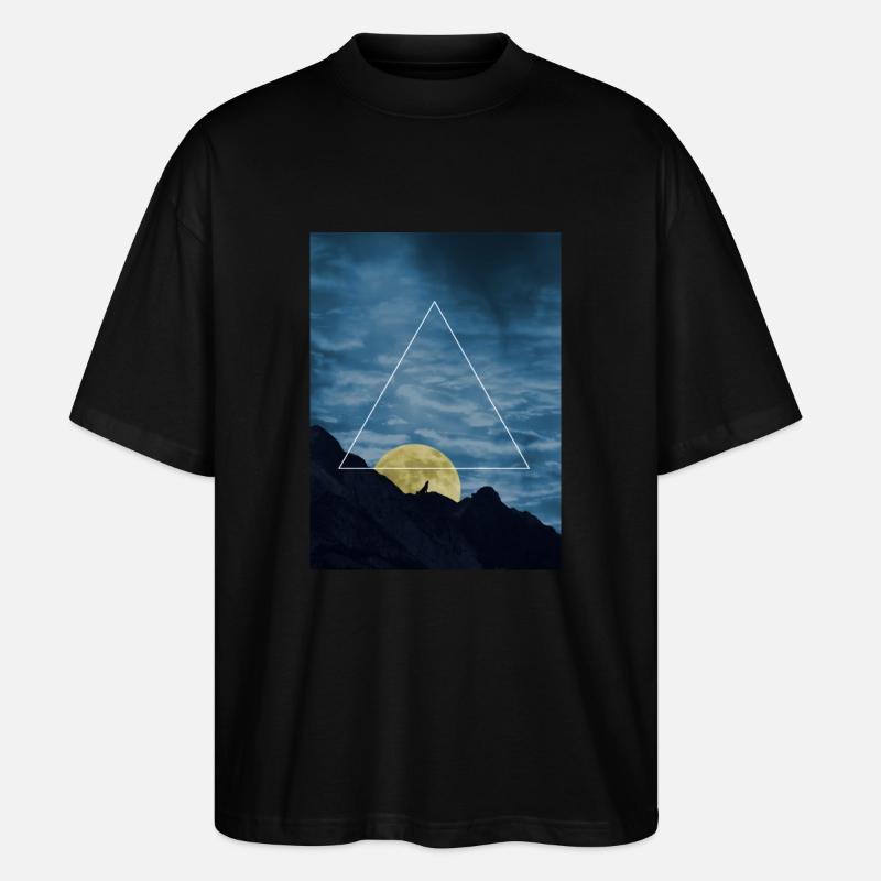 wolf-triangle - Stanley/Stella Oversized Unisex Organic T-shirt Blaster 2.0 - black