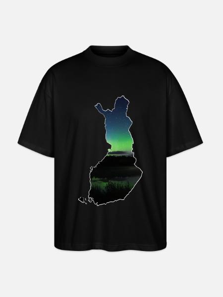 The map of Finland - Stanley/Stella Oversized Unisex Organic T-shirt Blaster 2.0 - black