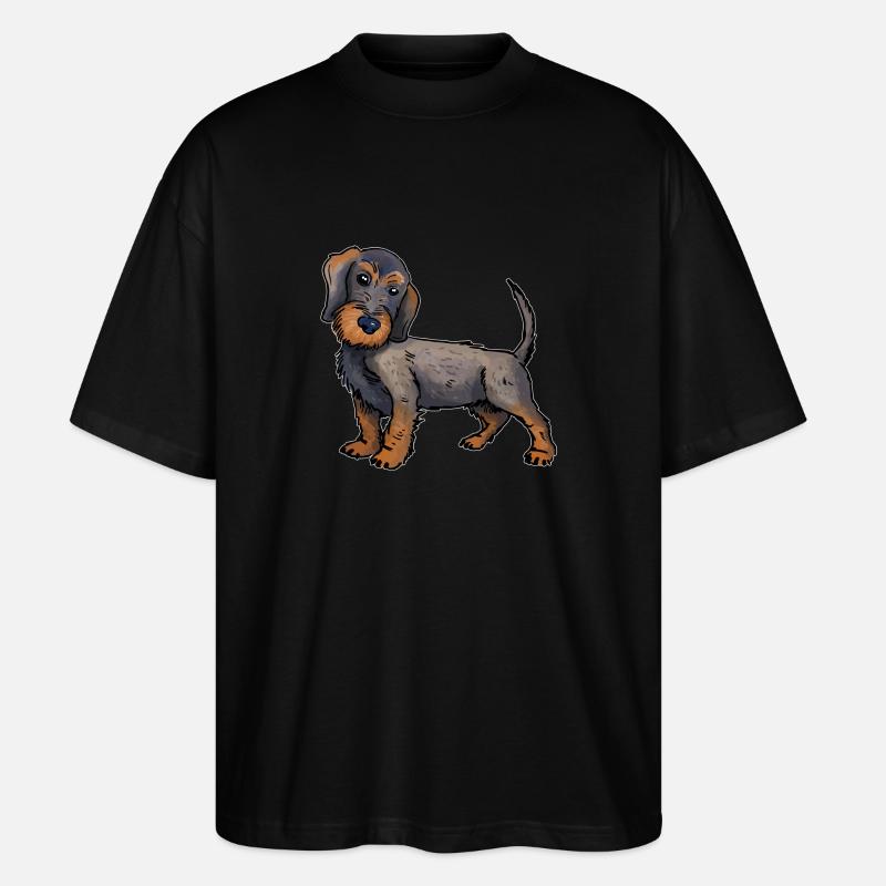 Rauhaardackel - Stanley/Stella Oversized Unisex Bio T-Shirt Blaster 2.0 - Schwarz