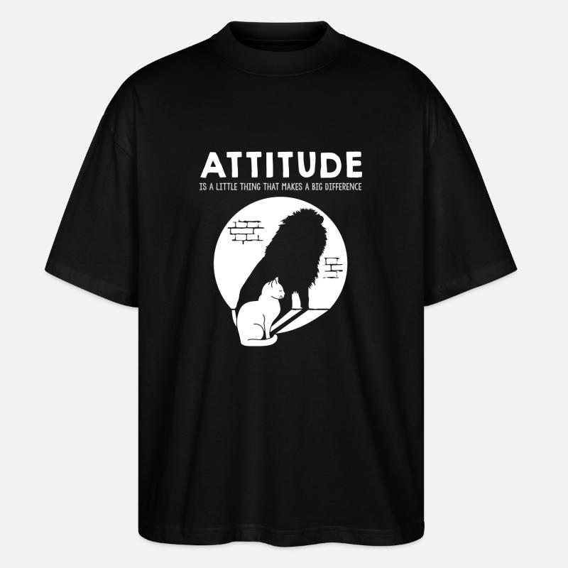 Attitude - Cat - Stanley/Stella Oversized Unisex Bio T-Shirt Blaster 2.0 - Schwarz