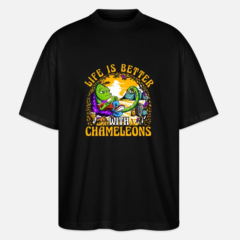 Life is better with Chameleon - Stanley/Stella Oversized Unisex Bio T-Shirt Blaster 2.0 - Schwarz
