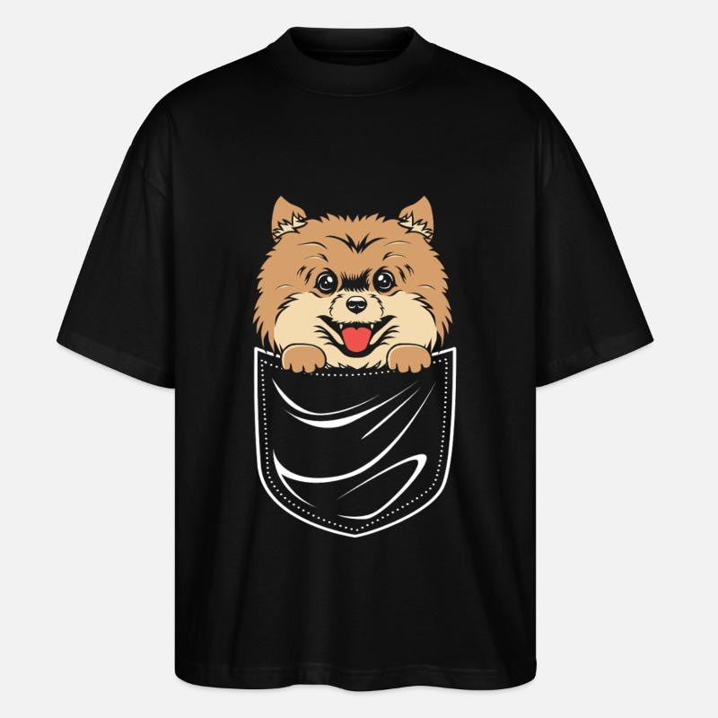 Pomeranian Zwergspitz Hund - Stanley/Stella Oversized Unisex Bio T-Shirt Blaster 2.0 - Schwarz