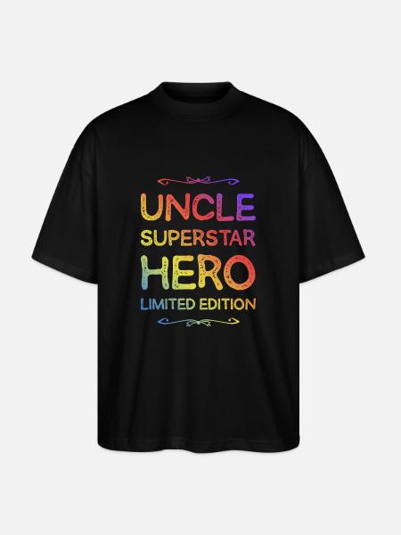 Best Uncle Hero Saying - Stanley/Stella Oversized Unisex Organic T-shirt Blaster 2.0 - black