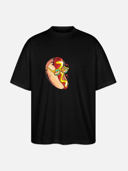 Hot Dog Snack - Stanley/Stella Oversized Unisex Organic T-shirt Blaster 2.0 - black