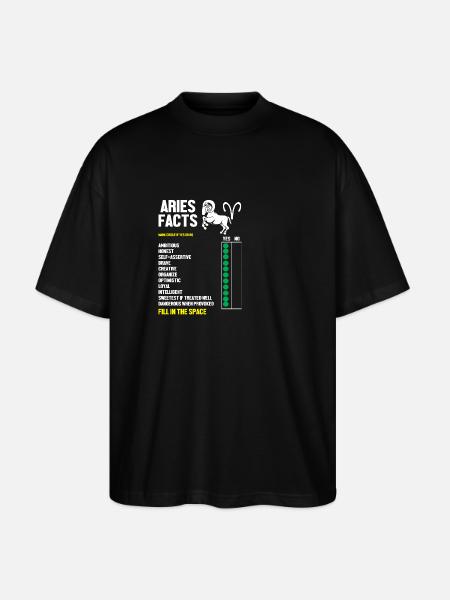 Sternzeichen Widder - Stanley/Stella Oversized Unisex Bio T-Shirt Blaster 2.0 - Schwarz