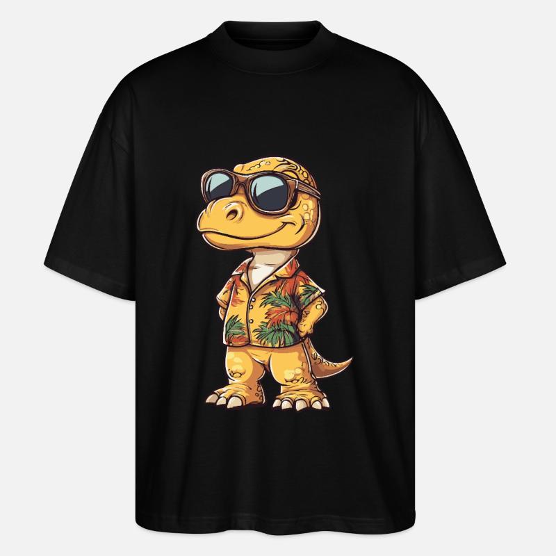 Dinosaurier brontosaurus Sommer - Stanley/Stella Oversized Unisex Bio T-Shirt Blaster 2.0 - Schwarz