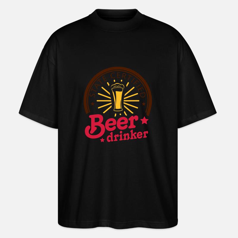 state certified beerdrinker - Stanley/Stella Oversized Unisex Bio T-Shirt Blaster 2.0 - Schwarz