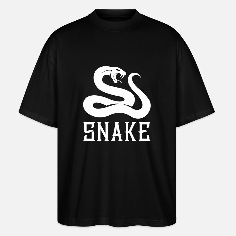 snake white - Stanley/Stella Oversized Unisex Bio T-Shirt Blaster 2.0 - Schwarz