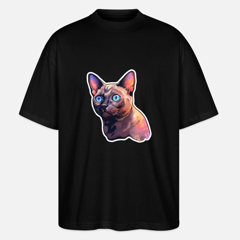 Chat birman - T-shirt bio Blaster 2.0 coupe oversize Stanley/Stella Unisexe - noir