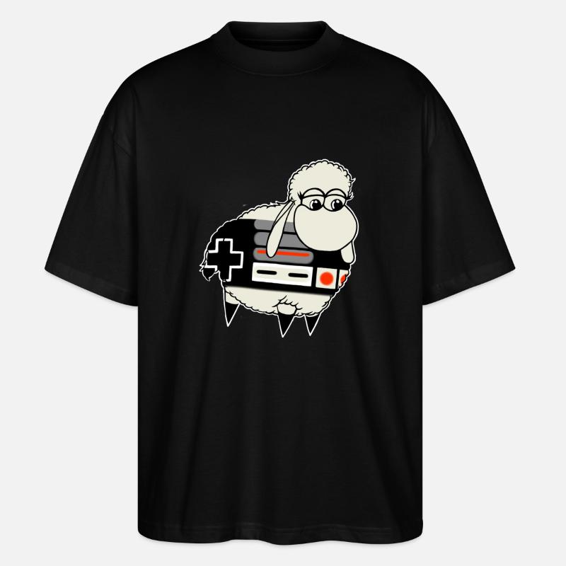Manette rétro Wolly Sheepling - T-shirt bio Blaster 2.0 coupe oversize Stanley/Stella Unisexe - noir