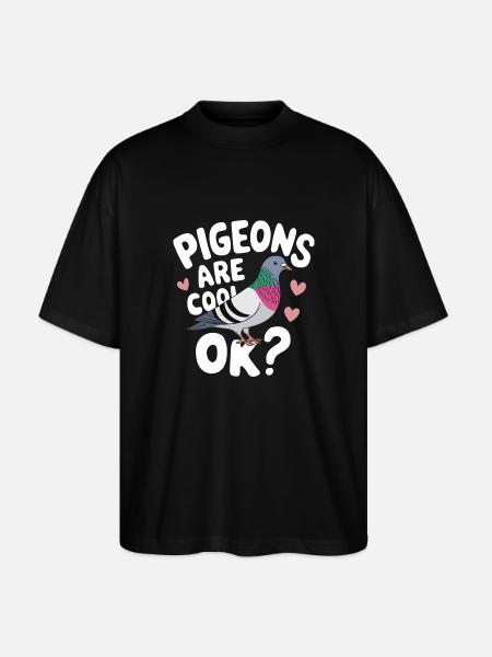 Taube Tauben Tier Vogel - Stanley/Stella Oversized Unisex Bio T-Shirt Blaster 2.0 - Schwarz