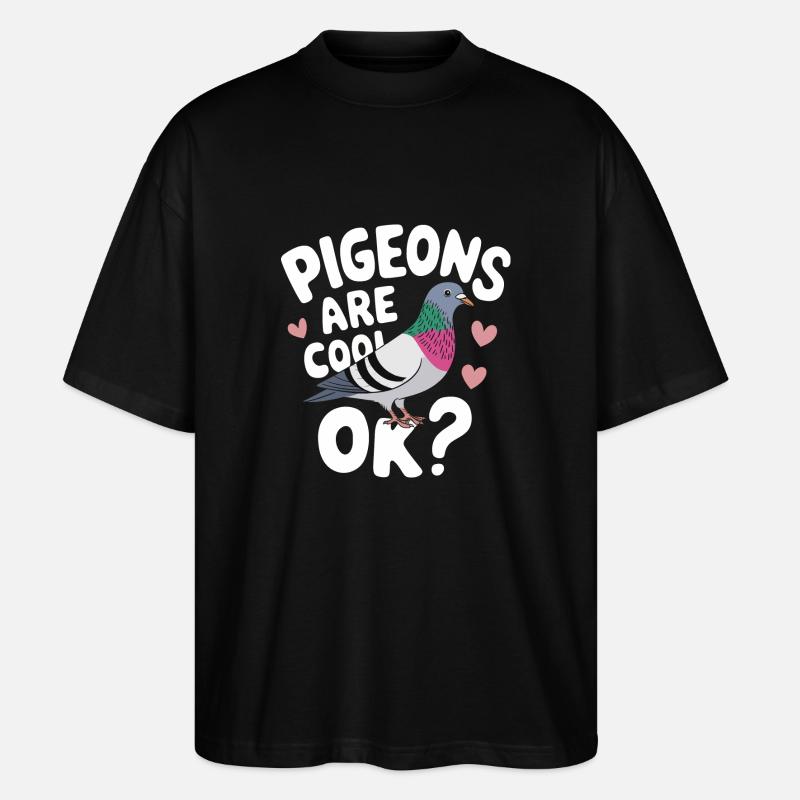 Taube Tauben Tier Vogel - Stanley/Stella Oversized Unisex Bio T-Shirt Blaster 2.0 - Schwarz