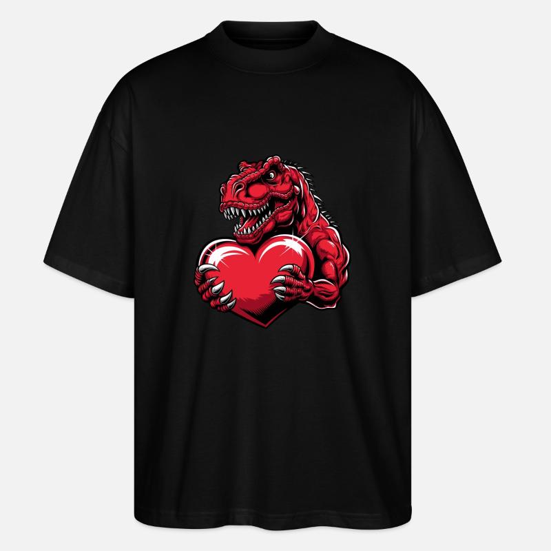 T-Rex Liebe - Stanley/Stella Oversized Unisex Bio T-Shirt Blaster 2.0 - Schwarz