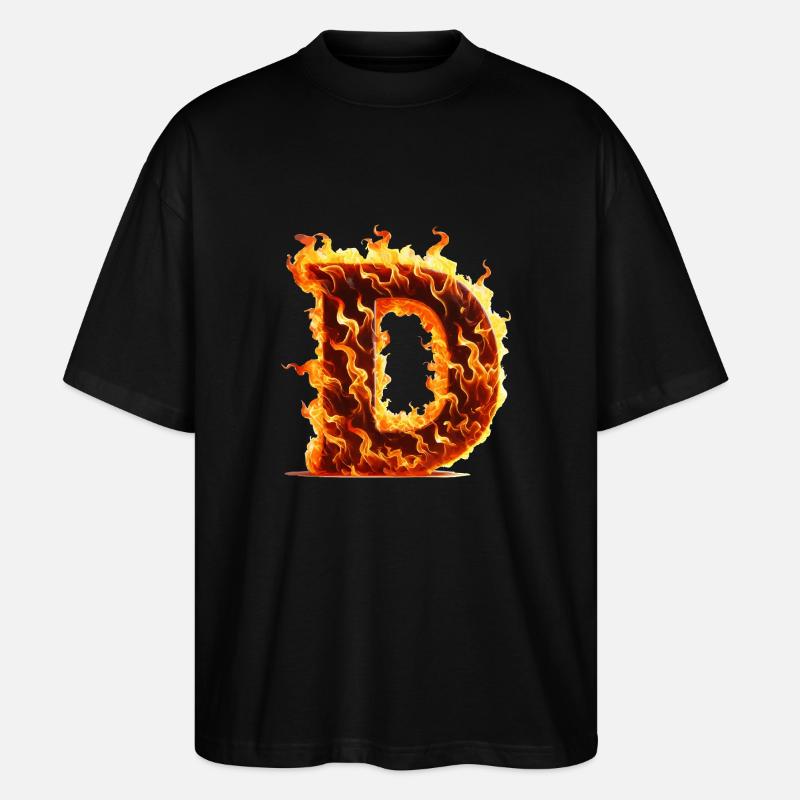 d buchstabe feuer - Stanley/Stella Oversized Unisex Bio T-Shirt Blaster 2.0 - Schwarz