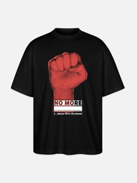 Clenched fist, protesting, funny saying - Stanley/Stella Oversized Unisex Organic T-shirt Blaster 2.0 - black