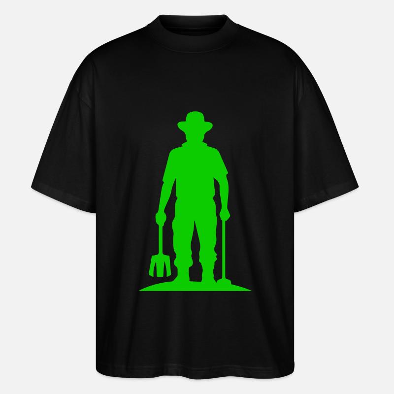 Farmer Silhouette - Stanley/Stella Oversized Unisex Bio T-Shirt Blaster 2.0 - Schwarz