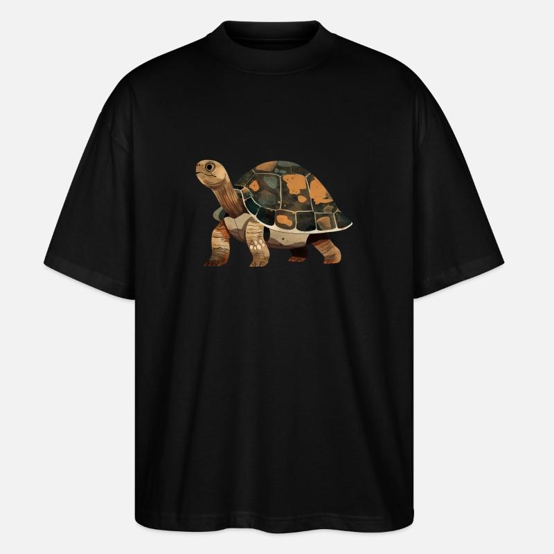 Schildkröte - Stanley/Stella Oversized Unisex Bio T-Shirt Blaster 2.0 - Schwarz