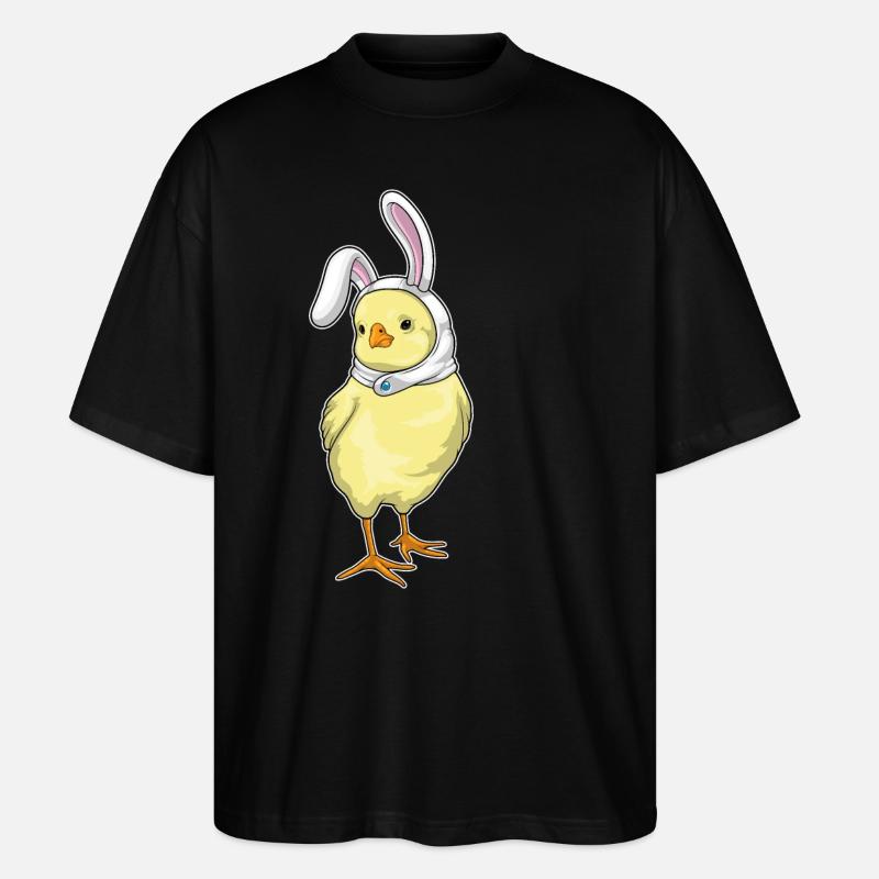 Chick Bunny Pâques - T-shirt bio Blaster 2.0 coupe oversize Stanley/Stella Unisexe - noir