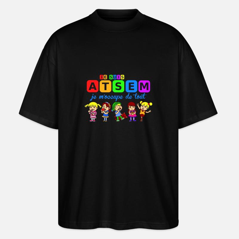 je suis atsem - Stanley/Stella Oversized Unisex Bio T-Shirt Blaster 2.0 - Schwarz