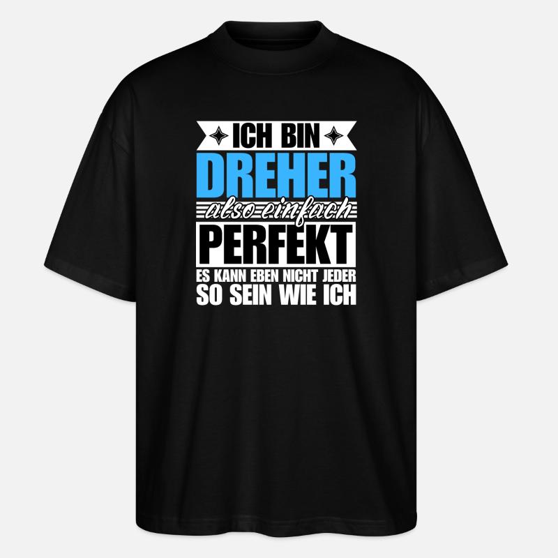 Perfekter Dreher - Stanley/Stella Oversized Unisex Bio T-Shirt Blaster 2.0 - Schwarz