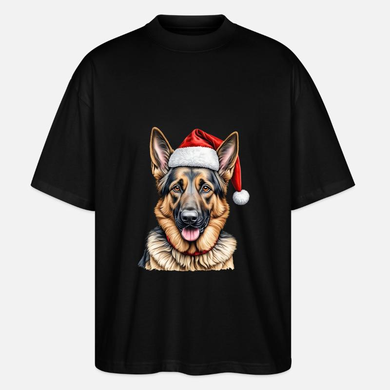 Weihnachten Deutscher Schäferhund - Stanley/Stella Oversized Unisex Bio T-Shirt Blaster 2.0 - Schwarz