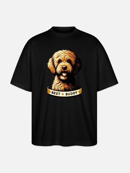 Loyal Friend Portrait - Stanley/Stella Oversized Unisex Organic T-shirt Blaster 2.0 - black