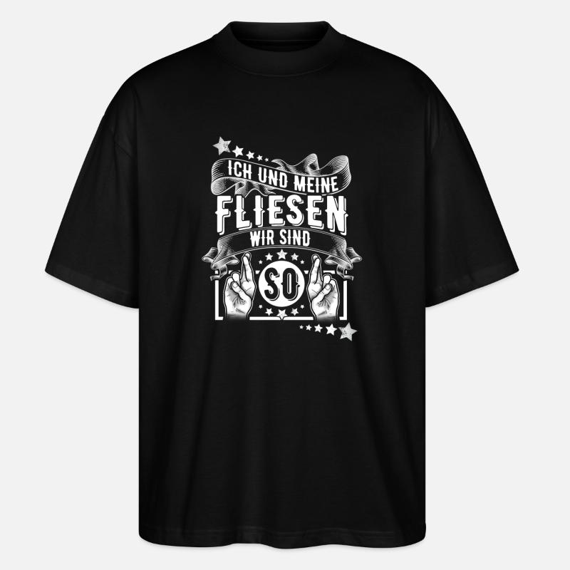 Fliesenleger - Stanley/Stella Oversized Unisex Bio T-Shirt Blaster 2.0 - Schwarz