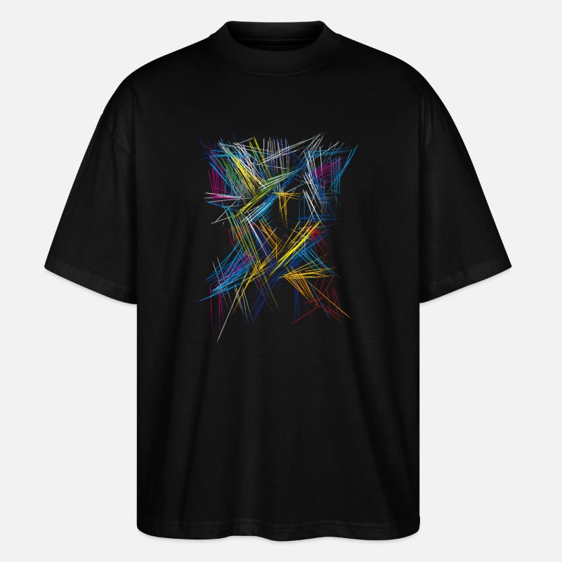 Futurisme Abstrait - Modèle 3D - T-shirt bio Blaster 2.0 coupe oversize Stanley/Stella Unisexe - noir