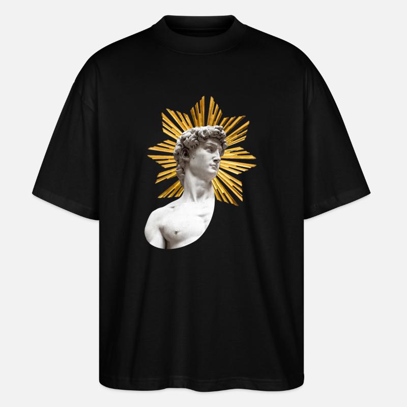 David mit Heiligenschein | Michelangelo - Stanley/Stella Oversized Unisex Bio T-Shirt Blaster 2.0 - Schwarz