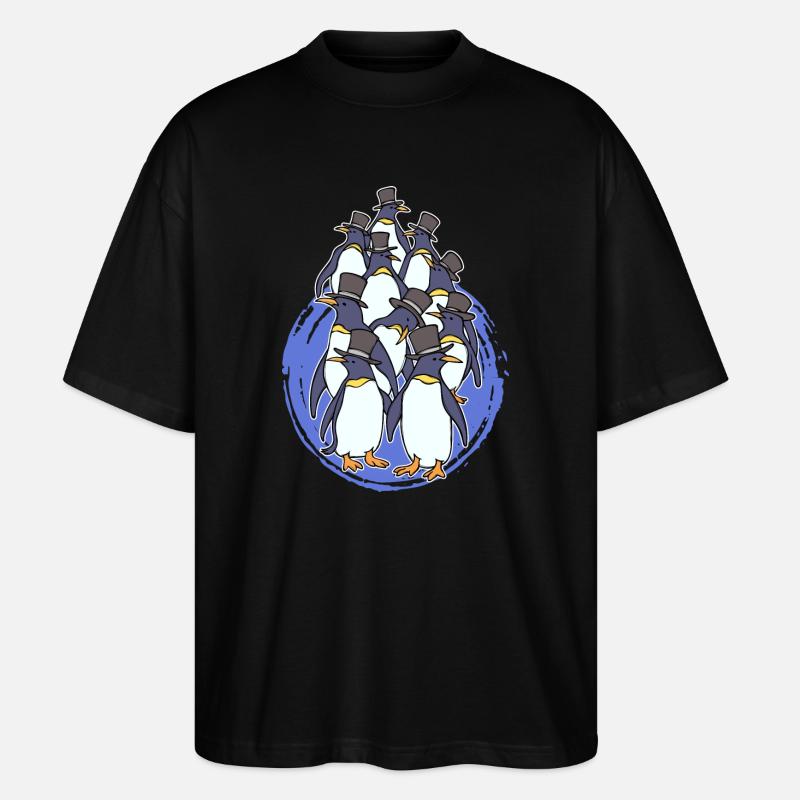 Kalt Eis Pinguin Tier Antarktis Seevogel - Stanley/Stella Oversized Unisex Bio T-Shirt Blaster 2.0 - Schwarz