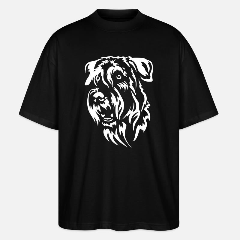 Schnauzer Kopf "BlackEdition" - Stanley/Stella Oversized Unisex Bio T-Shirt Blaster 2.0 - Schwarz