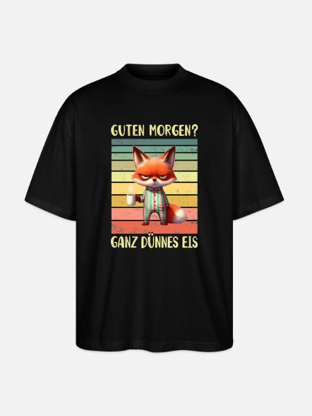 Fuchs Morgenmuffel - Stanley/Stella Oversized Unisex Bio T-Shirt Blaster 2.0 - Schwarz