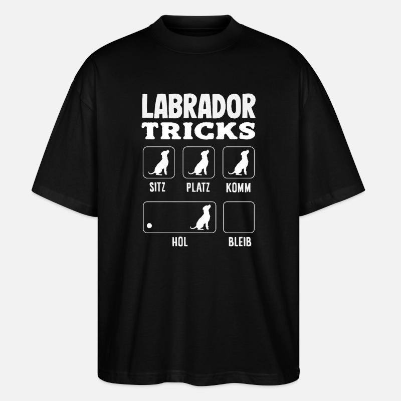 Labrador Tricks - Stanley/Stella Oversized Unisex Bio T-Shirt Blaster 2.0 - Schwarz
