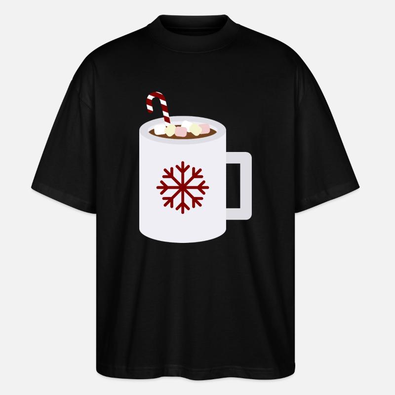 Snowflake Cocoa Mug Kunst - Stanley/Stella Oversized Unisex Bio T-Shirt Blaster 2.0 - Schwarz
