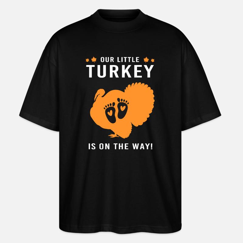 Thanksgiving Gender Reveal Werdende Mutter - Stanley/Stella Oversized Unisex Bio T-Shirt Blaster 2.0 - Schwarz