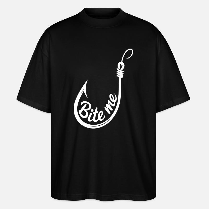 Bite Me Hook Illustration - Stanley/Stella Oversized Unisex Organic T-shirt Blaster 2.0 - black