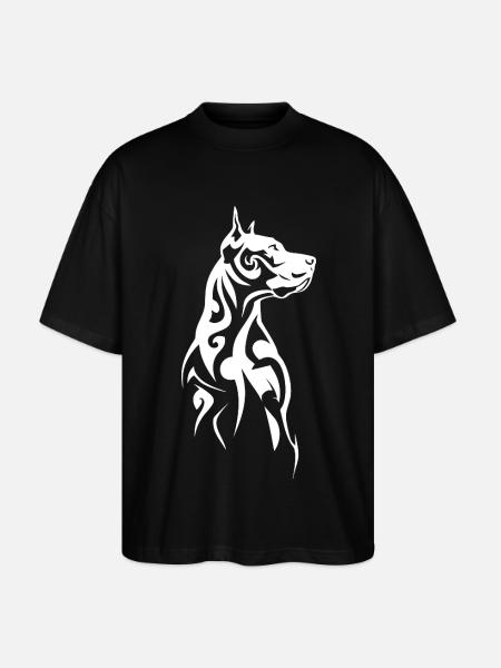 Tribal Dog Head - Stanley/Stella Oversized Unisex Organic T-shirt Blaster 2.0 - black