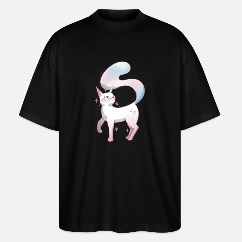 Cute cat trans pride - Stanley/Stella Oversized Unisex Organic T-shirt Blaster 2.0 - black