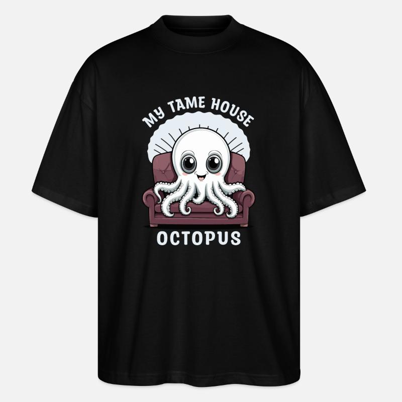 Süße Oktopus - Stanley/Stella Oversized Unisex Bio T-Shirt Blaster 2.0 - Schwarz