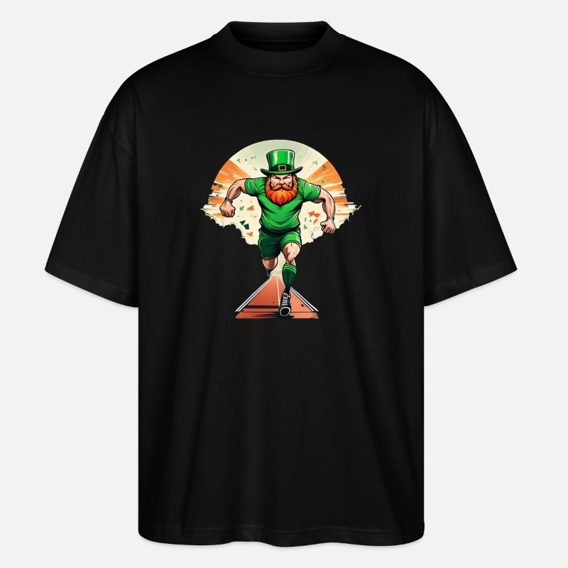 Shamrock de la Saint-Patrick - T-shirt bio Blaster 2.0 coupe oversize Stanley/Stella Unisexe - noir